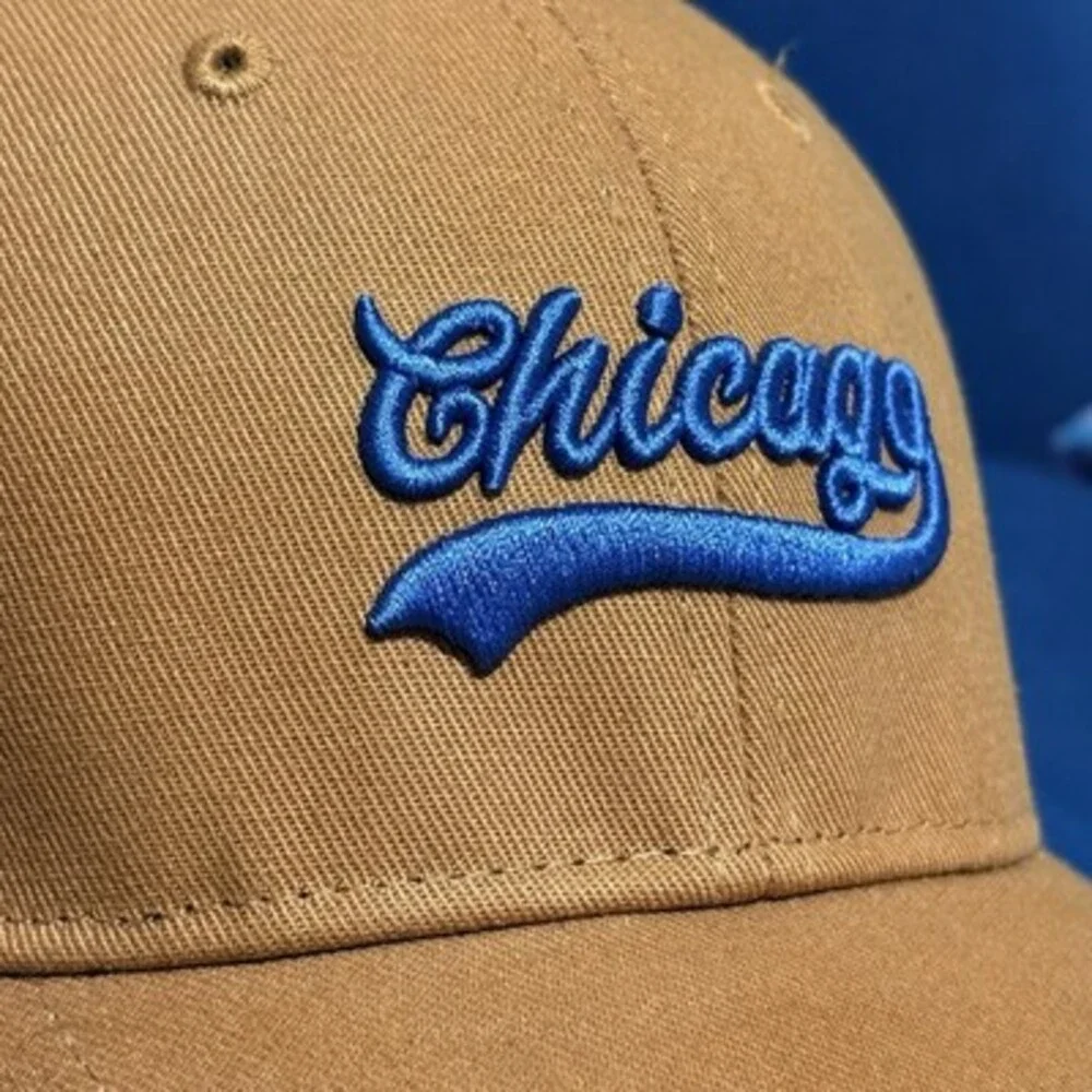 Cuidado con el Perro Chicago Script Logo Baseball Cap Tan‎ Adjustable Strapback